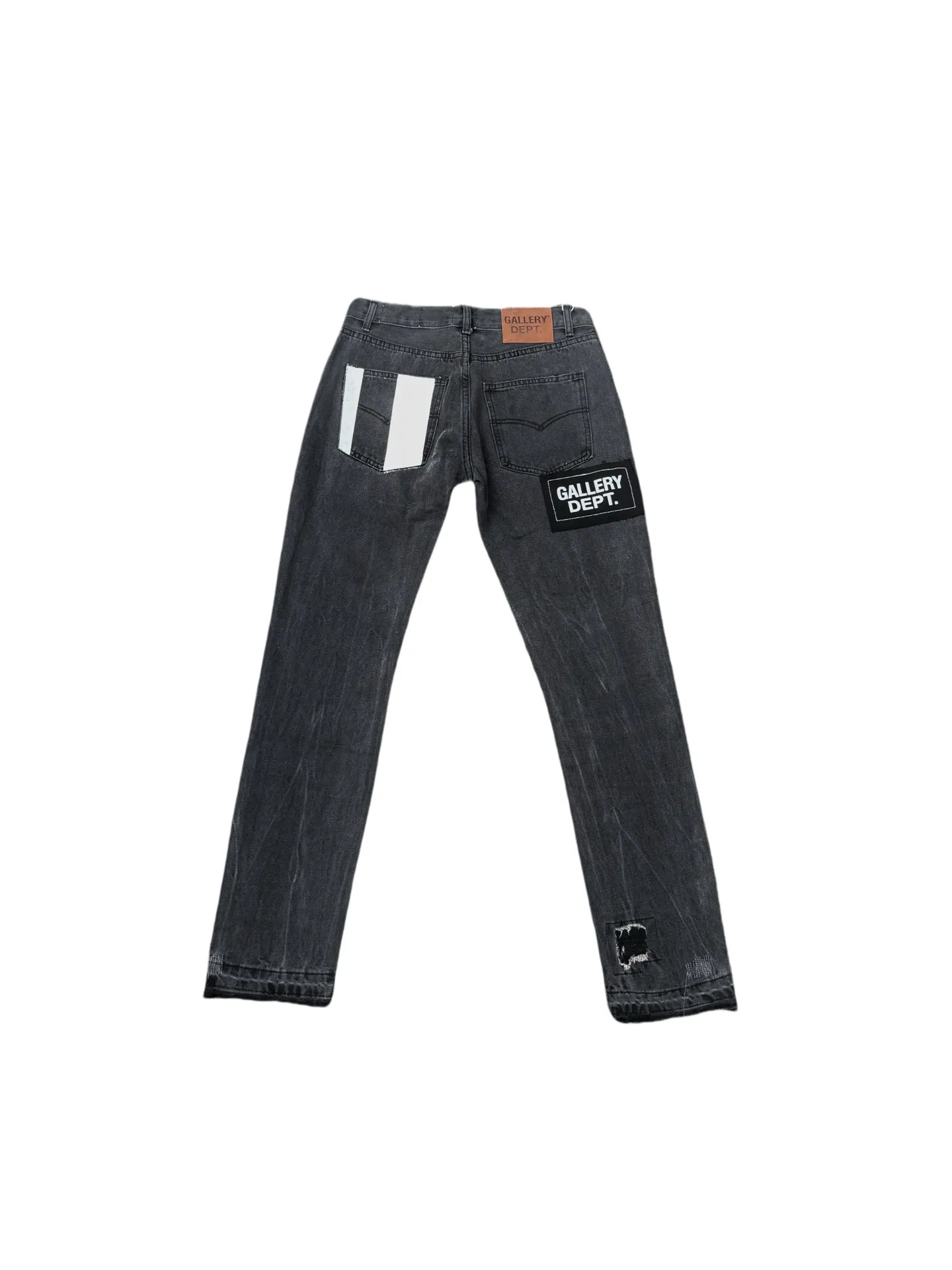 P246💰G22 GALLERY DEPT. Skull hand-stitched distressed distressed jeans -Color: Black -Size: S-XXL